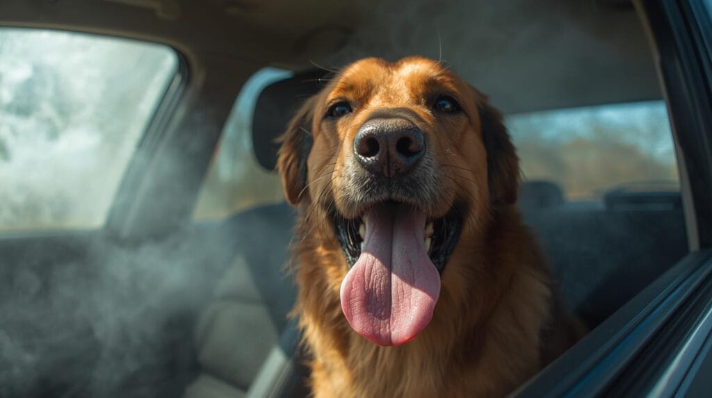 Hond zit in veel te warme auto