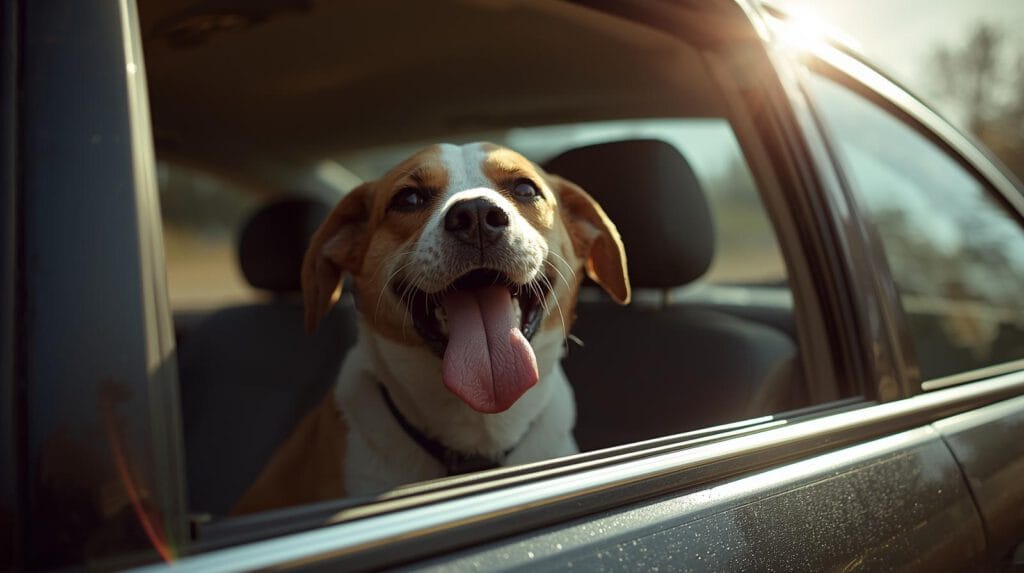 Hond in warme auto