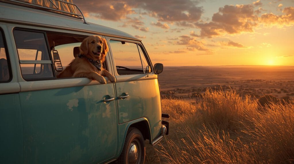 hond op reis in Afrika met camper