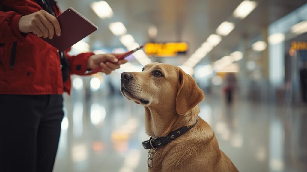 Hond met EU-dierenpaspoort klaar om te reizen