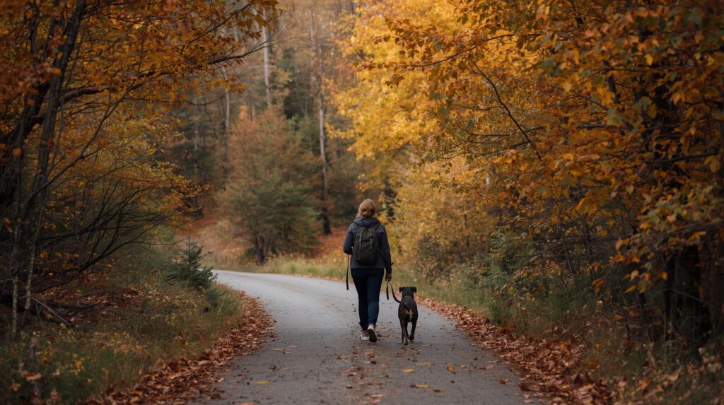 Wandelen im de herfstvakantie met hond