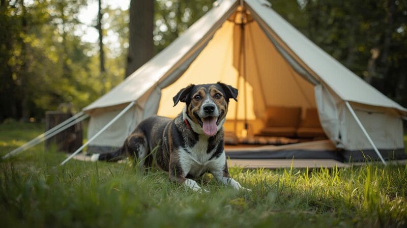Glamping met hond in belgische ardennen op camping