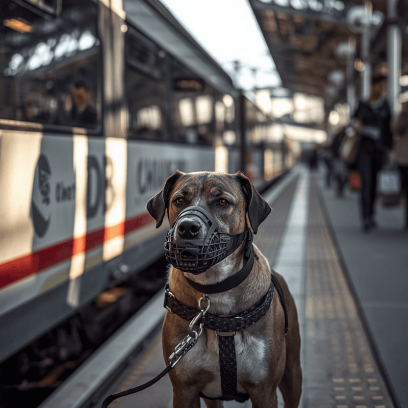 hond in de trein Duitsland met muilkorf
